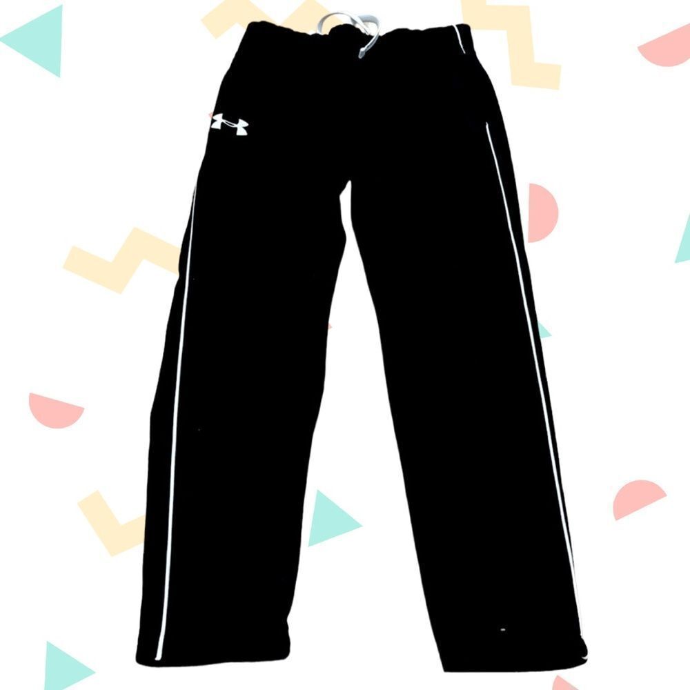 Black boys small youth under armor drawstring pants athletic pockets no holes - Picture 3 of 6